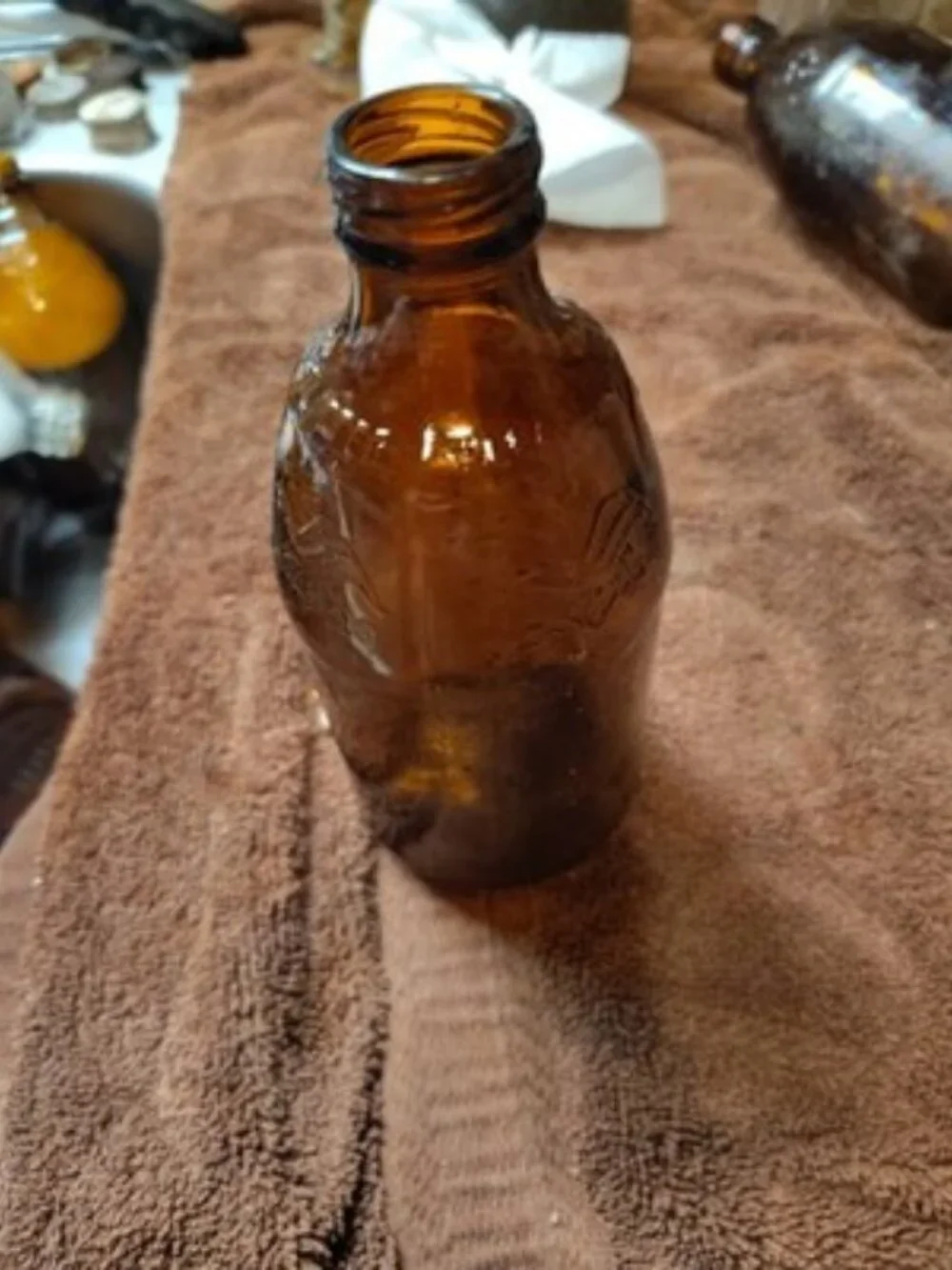 Vintage Anheuser Busch Stubby Beer Bottle Brown Amber Glass Collectible Embossd
